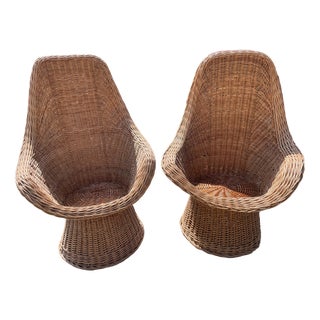 Wicker Armchairs, 1960s, Set of 2 For Sale