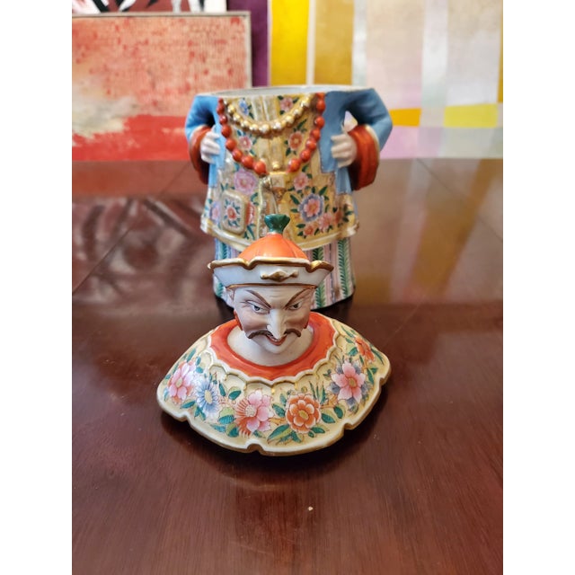 Mid 19th Century Antique Meissen Porcelain Style Chinoiserie Sculpture Box For Sale In Boston - Image 6 of 8