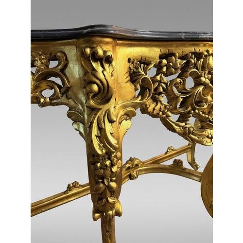 Enhance your entryway, hallway, or living space with this classic French Louis XV style console table. Crafted with gilt...