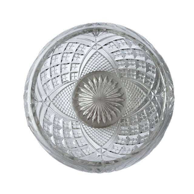 Late 20th Century Small Vintage Cut Crystal Vase For Sale - Image 5 of 6