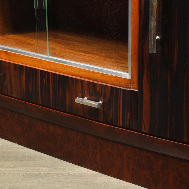 Art Deco Rosewood, Burled Carpathian Elm & Acacia Sideboard W/ Nickled Bronze For Sale - Image 14 of 18