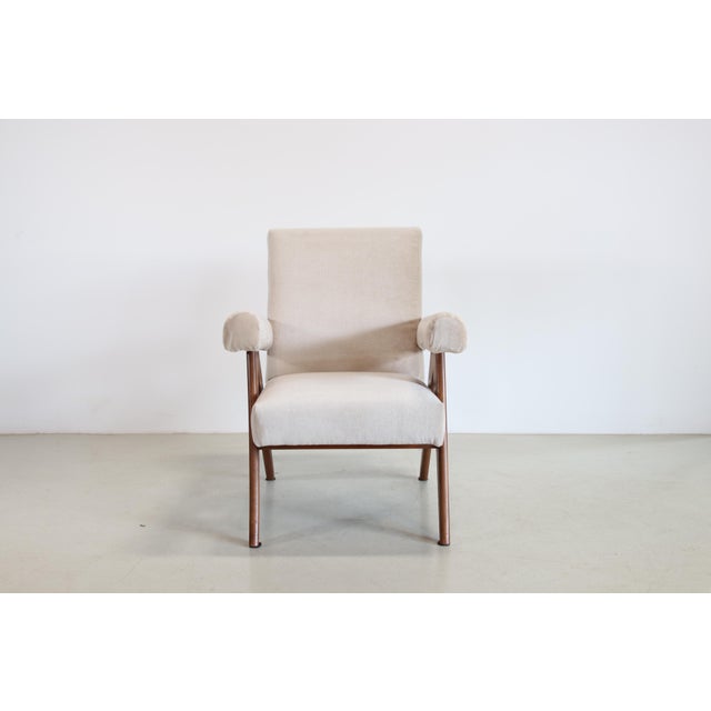 Mid-Century Modern Italian Armchair in Mohair For Sale - Image 3 of 10
