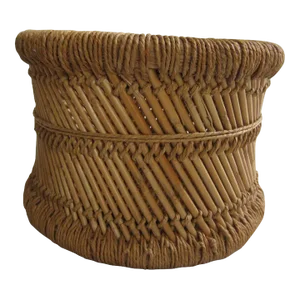 1970s Hand Woven Wicker Planter