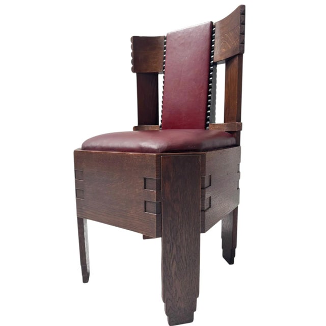 Vintage Art Deco Amsterdam School Side Chairs, 1920s, Set of 2 For Sale - Image 3 of 11