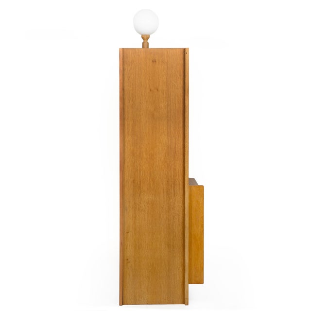 Guillerme et Chambron French Modernist Oak Bar Cabinet Bookshelf by Guillerme and Chambron For Sale - Image 4 of 16