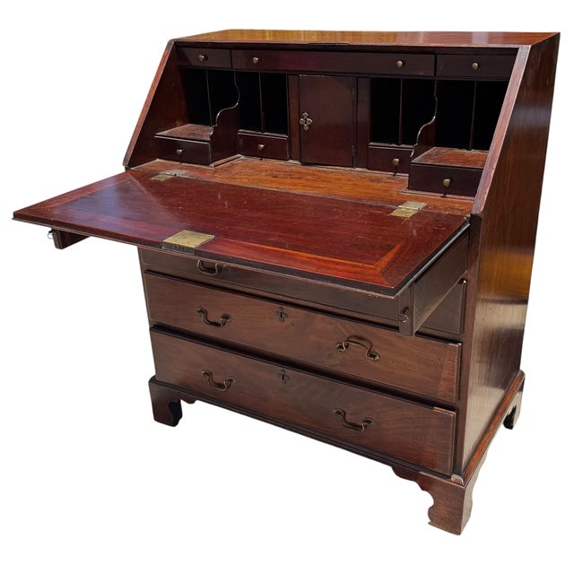 Antique Georgian Mahogany Slant Front Secretary Desk.