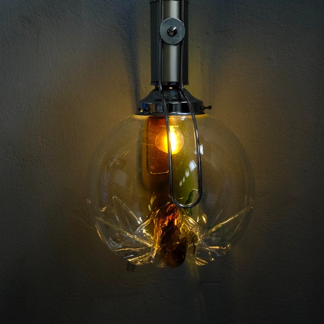 Pendant Lamp in Steel and Murano Glass For Sale - Image 16 of 18