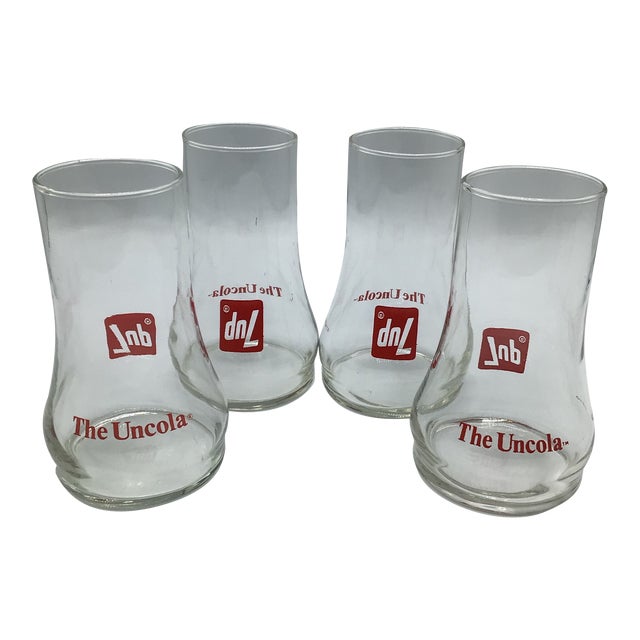 1980’s セブンアップ　Uncola アドバタイジング　グラス　セット Vintage 1970's “The Uncola” 7up Upside Down Glasses-Set of 4