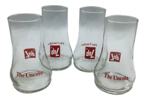 Vintage 1970’s “The Uncola” 7up Upside Down Glasses-Set of 4