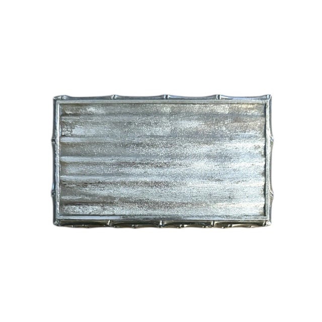 Silver Vintage French Petite Silver Plated Faux Bamboo Box / Container, Manner of Maison Bagues, Circa 1960 For Sale - Image 8 of 8