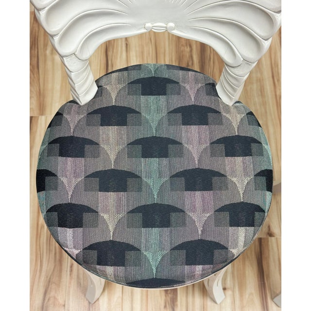 Vintage Coastal Regency Grotto Style Shell Back Counter Stools, a Pair For Sale - Image 9 of 13