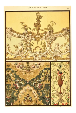 French 1900 Lithograph XVII-XVIiI Century Designs