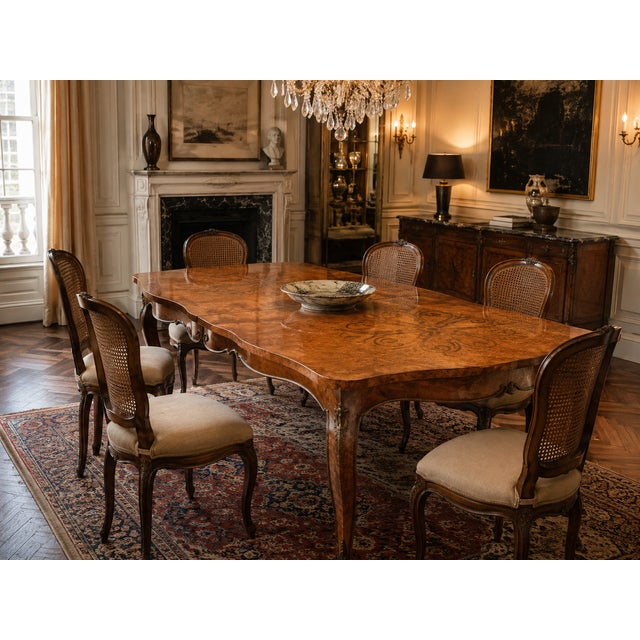 An exceptional monumental dining table by Mastercraft, showcasing the dramatic materials and elaborate detailing...