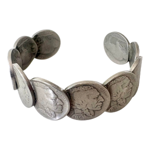 Vintage Buffalo Nickel Coin Cuff Bracelet
