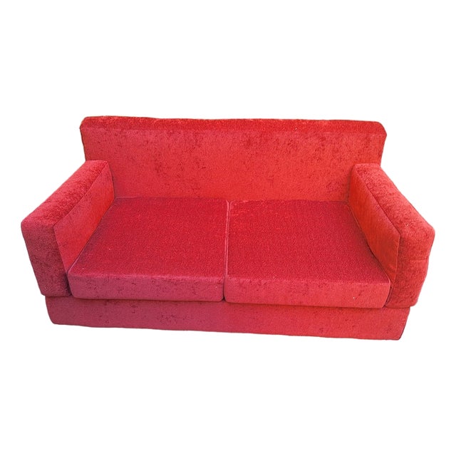 Fasce Cromate Sofa in Red Fabric by Luigi Caccia Dominioni for Azucena, 1960s For Sale