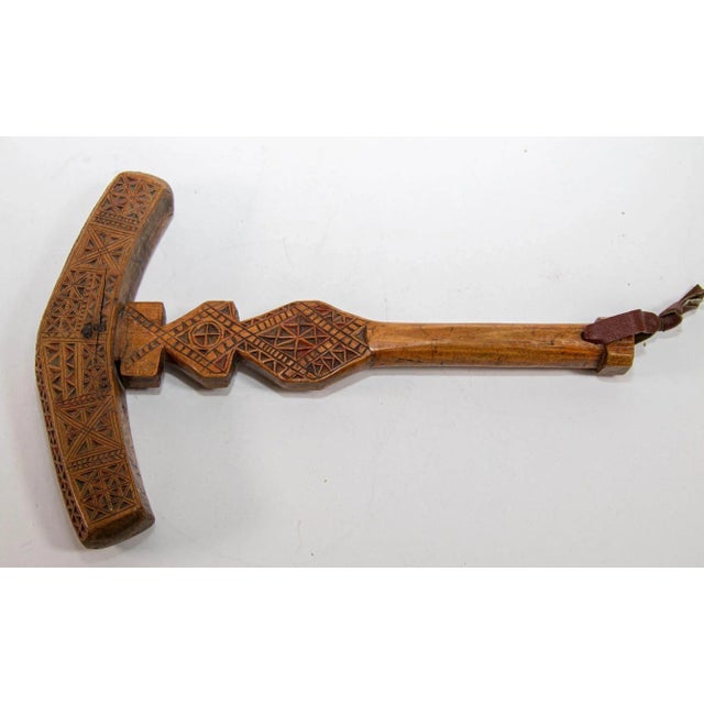 Moroccan Berber hand-carved wooden sugar hammer "Deggaga". Handcrafted by the Berber women of Morocco, hand-carved and...