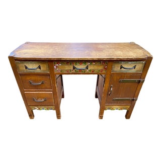 1930s Vintage Monterey Spanish Revival Vanity Desk California Rancho Style For Sale