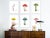 DESCRIPTION: Mushroom Set of 6 by Lia Burke Libaire in White Frame, Small Art Print SPECIFICATIONS: Type: Giclée Art Print...