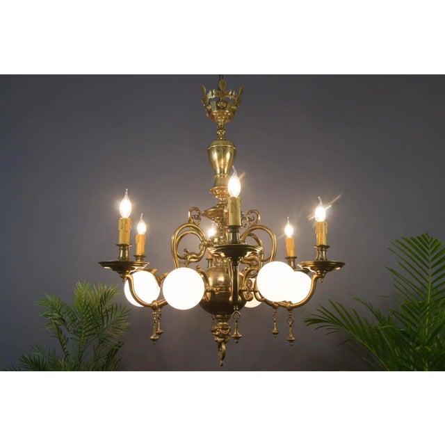 Antique Baroque Brass and Bronze Chandelier For Sale - Image 16 of 18