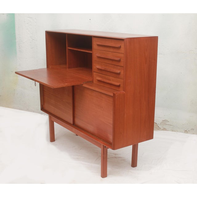 Danish Sideboard with Secretary in Teak, 1965 For Sale - Image 12 of 16