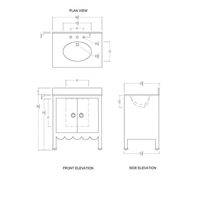 2020s Matthew Izzo Home Kealey Matte Light Blue Lacquer, Two Door, Single Sink Bathroom Vanity - Carrara Marble Top, Porcelain Sink, Brass Hardware For Sale - Image 5 of 5