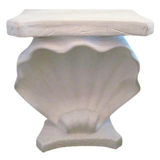 Shell Motif Faux Stone Console For Sale