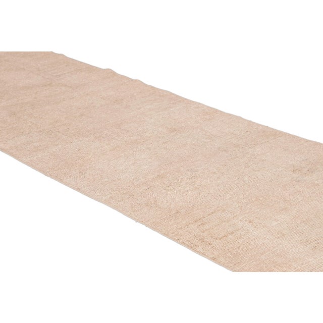 1960s 1960s Vintage Turkish Nude Handmade Wool Runner For Sale - Image 5 of 9