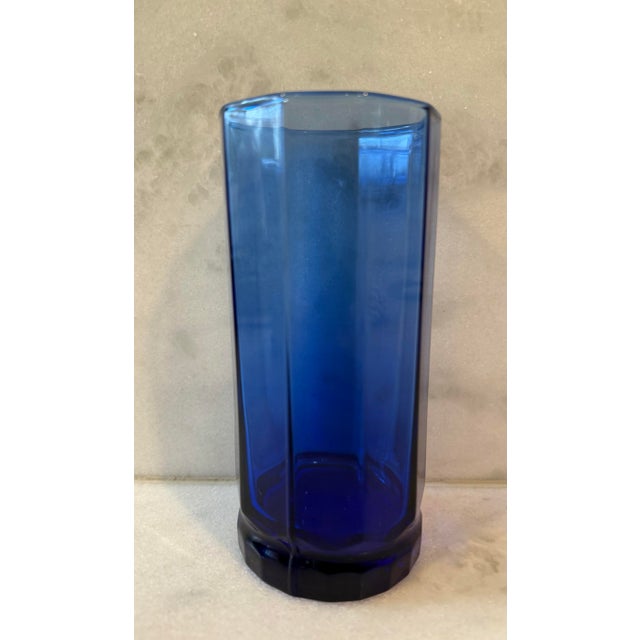 1990s 1990s Set of 4 Vintage Anchor Hocking Essex Cobalt Blue Tumblers For Sale - Image 5 of 12