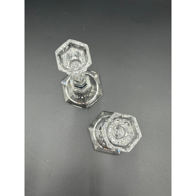 Vintage Classic Cut Glass Candleholders from Baccarat, 1950s, Set of 3 For Sale - Image 12 of 16