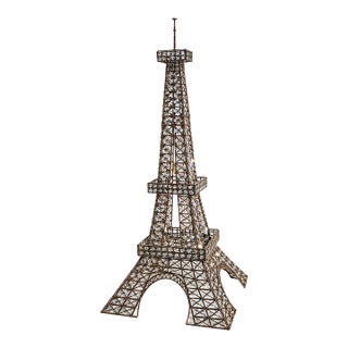Vintage Mid-Century Large 7 Foot Beaded Glass Floor Lamp in the Form of the Eiffel Tower For Sale