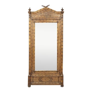 19th Century French Faux Bamboo Armoire For Sale