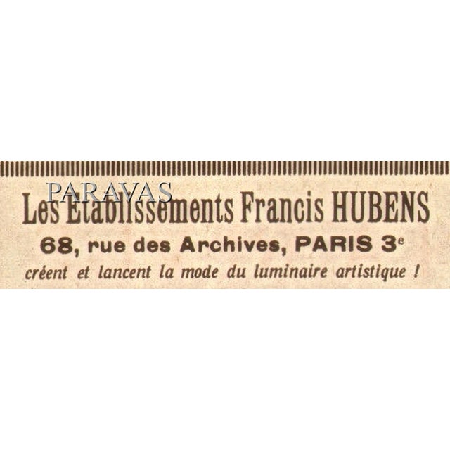 Metal French Art Deco Pendant Light by Francis Hubens & Degue 1930 France For Sale - Image 7 of 7