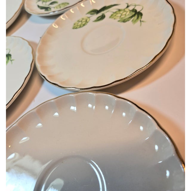 Gold Rimmed Hops Saucers- Set of Eight For Sale - Image 6 of 10
