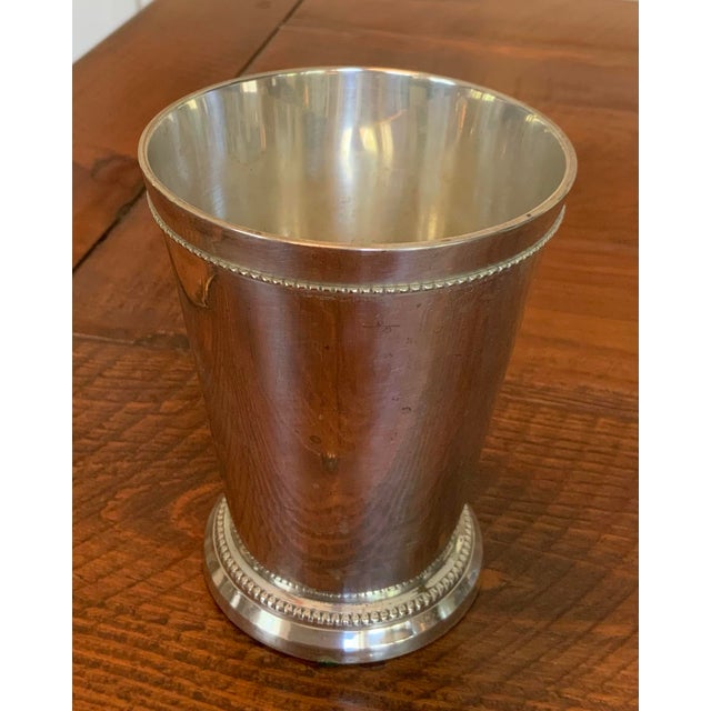 Silverplate Mint Julep Cup, a Southern Vintage Barware Classic - Great for Palm Beach Regency Bar Cart, Dressing Table Accent or Traditional Vase For Sale In New Orleans - Image 6 of 6