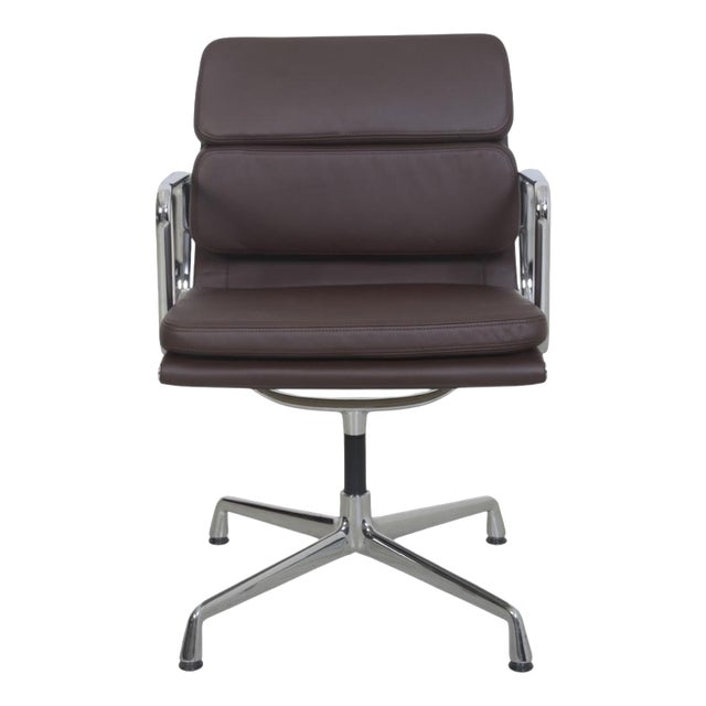 EA208 Softpad Chair in Nevada Coffee Aniline Leather by Charles Eames, 2007 For Sale
