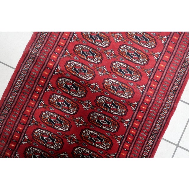 Navy Blue 1960s, Handmade Vintage Uzbek Bukhara Rug 2.8' X 4.1' For Sale - Image 8 of 10