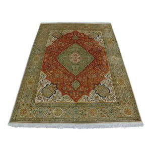 1970s Vintage Hand Knotted Persian Tabriz Rug 9'x 11'7"
