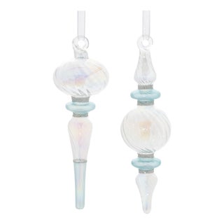 Iridescent Finial Drop Ornament (Set of 12) For Sale