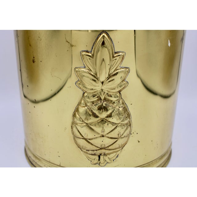 English Mid Century English Brass Pineapple Planter For Sale - Image 3 of 12