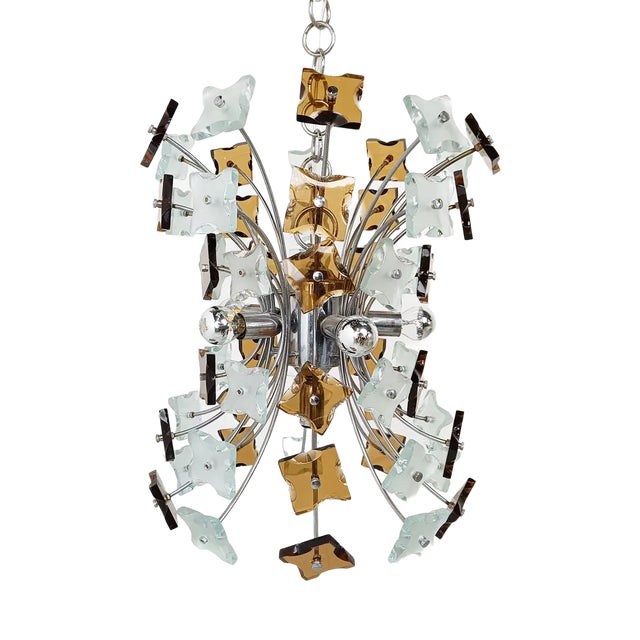 Mid-Century Sputnik Chandelier in Glass, 1970s For Sale