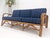 Ficks Reed 1970s Striped Blue Upholstery Bamboo Frame Mid Century Modern Sofa MINT! For Sale - Image 4 of 17
