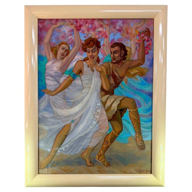 Raoul Guinet, French Art Deco Spring Scene, 1940s, Oil on Canvas For Sale - Image 9 of 9