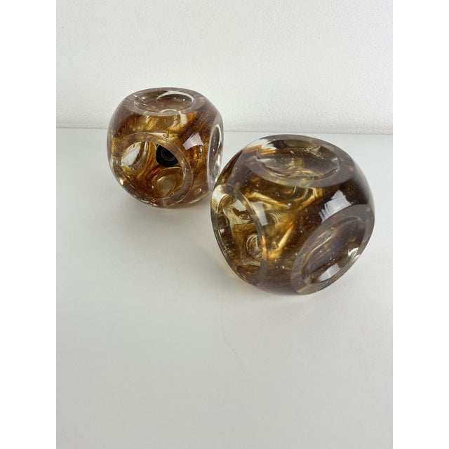 Vintage Cubic Murano Glass Wall Lamps, 1970s, Set of 2 For Sale - Image 3 of 10