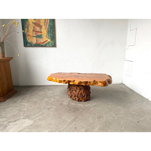 Freeform Coffee Table in Elm, 1970s For Sale - Image 3 of 18