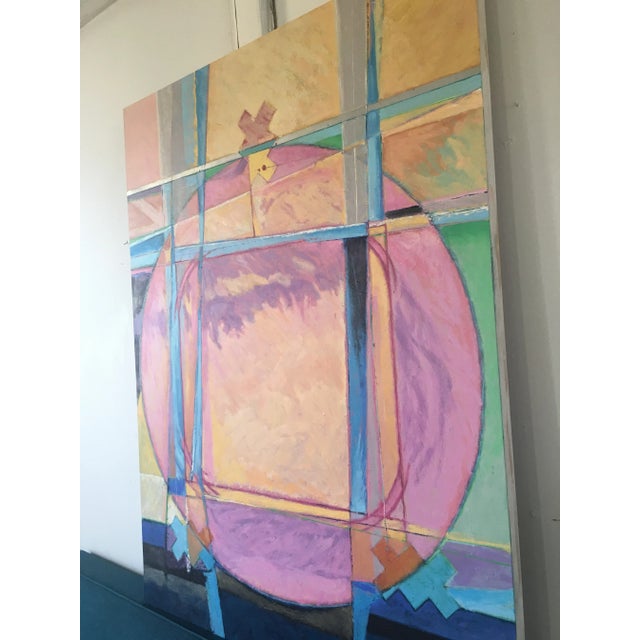 Pink Post Modern Abstract Pink Multicolor Painting For Sale - Image 8 of 9