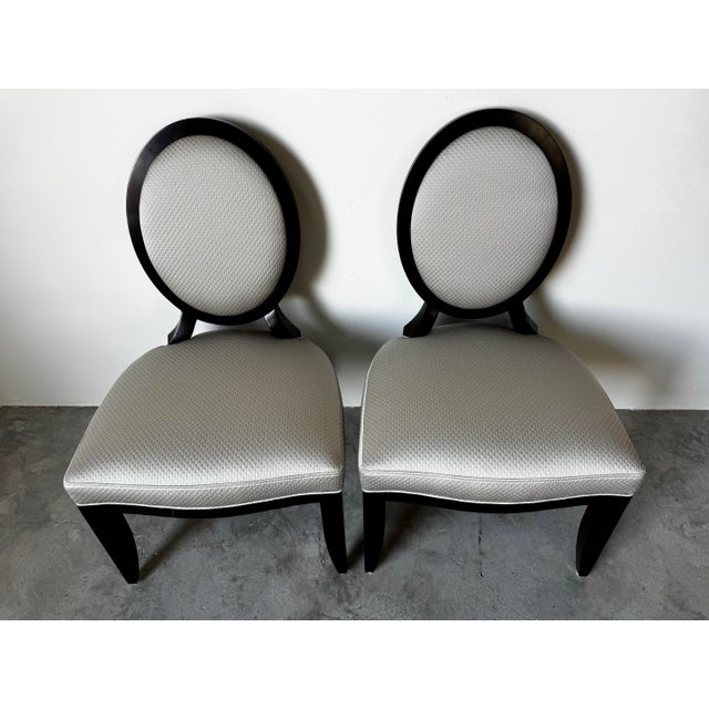 Barbara Barry for Baker Oval X-Back Dining Side Chairs – Set of 4 For Sale - Image 9 of 12