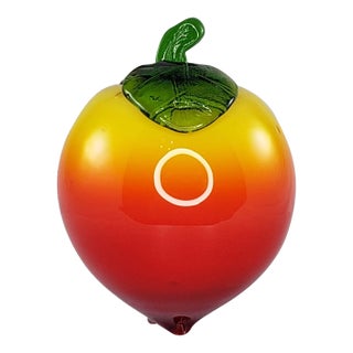 Art Glass Peach Apricot Fruit Fake Faux Home Decor Paper Weight For Sale