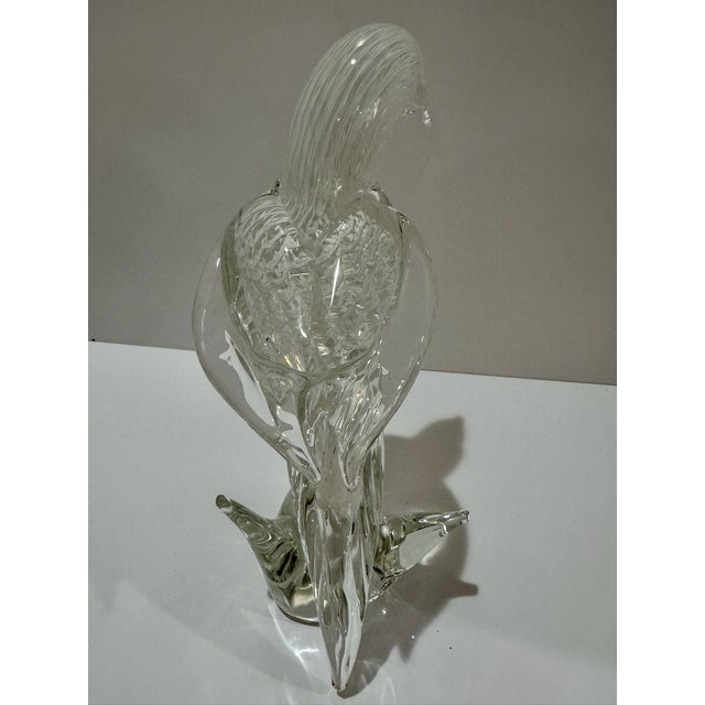 Vintage Venetian Glass Double Bird Sculpture Figurine 11.5 Inch For Sale - Image 4 of 8