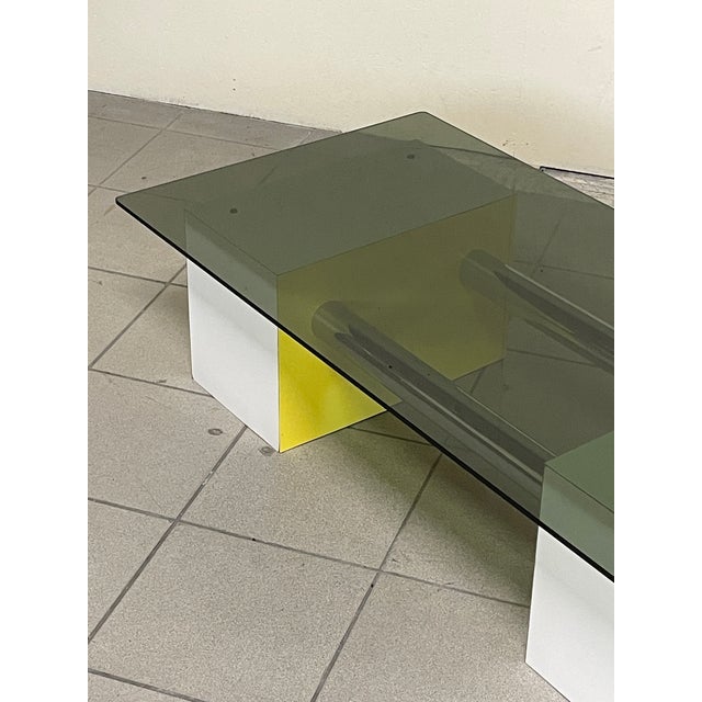 Coffee Table in Colored Formica and Glass, 1970s For Sale - Image 9 of 18