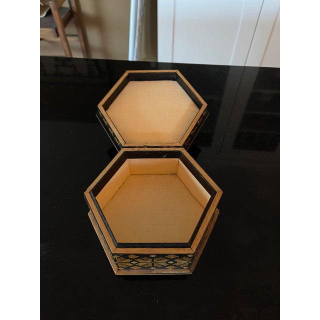 Farmhouse 1970s Folk Art Handmade Wood Wicker Jewelry Box For Sale - Image 3 of 4
